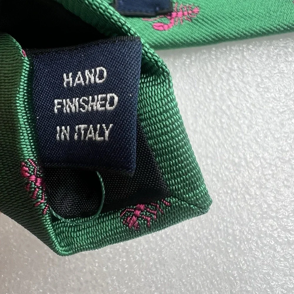 Polo Ralph Lauren Junior Hand Made in Italy 100% Silk Green Necktie with Lobster